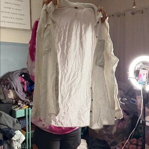Free People White Button Down